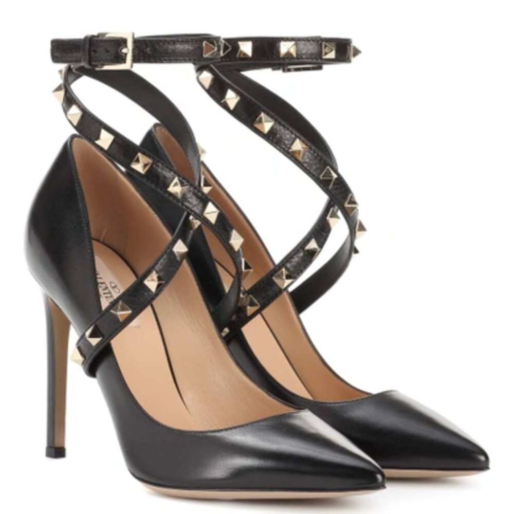 Valentino Rockstud Ankle Wrap Heels